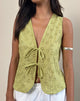 Image of Kayve Krawatten-Top in Little Daisy Broderie Lime
