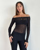 Bild von Kazi Bardot Top in Crinkle Schwarz