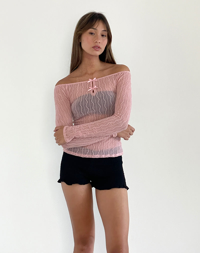 Bild von Kazi Bardot Top in Crinkle Pink