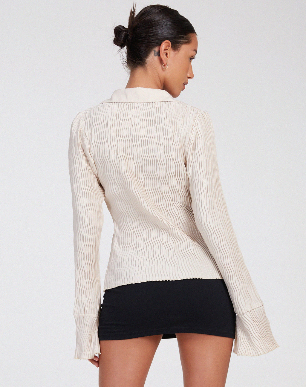 Keani Hemd in Crinkle Beige