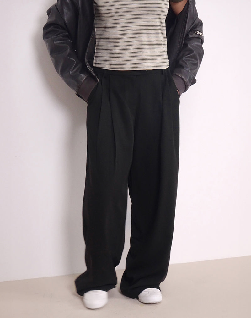 Image of Sakira Oversized Hose mit weitem Bein in Schwarz