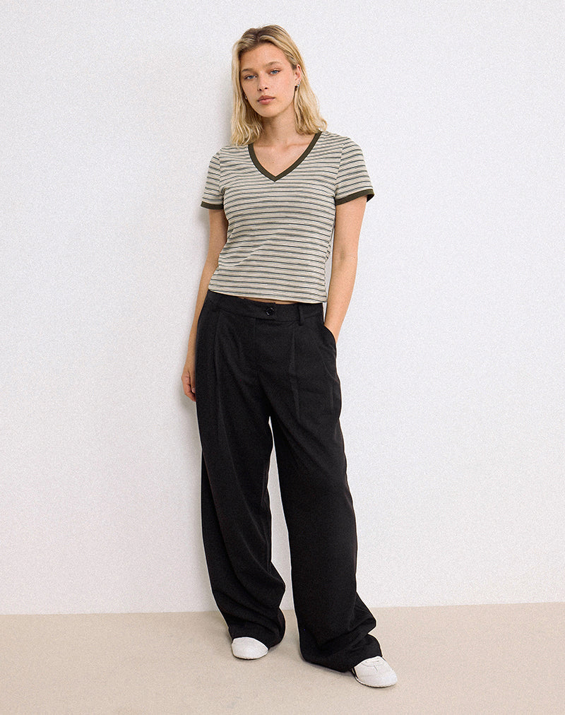 Image of Sakira Oversized Hose mit weitem Bein in Schwarz