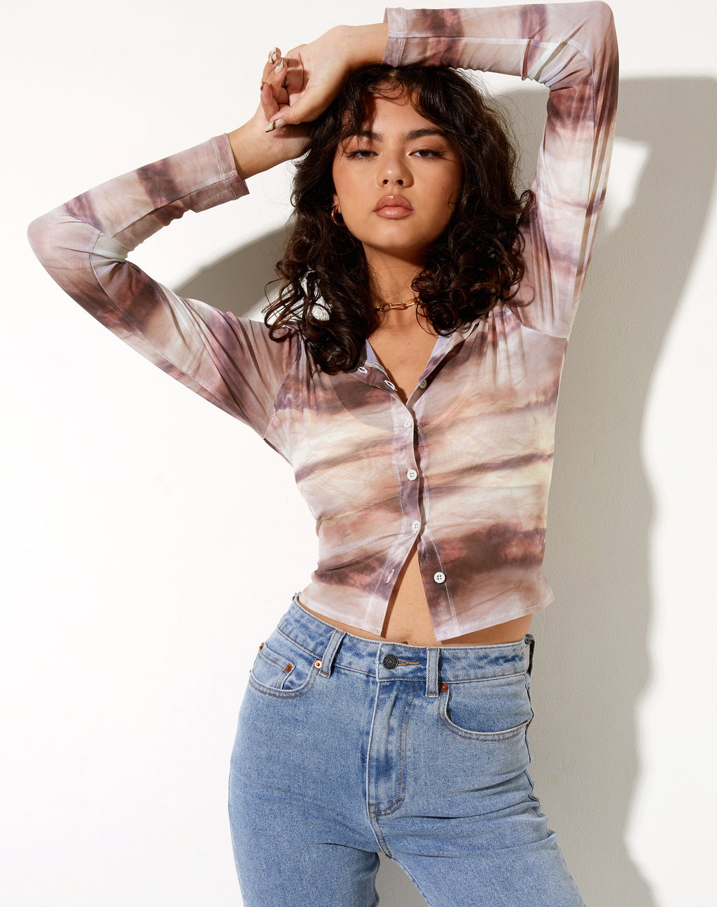 Kelly Langarm-Shirt aus abstraktem Tiernetz