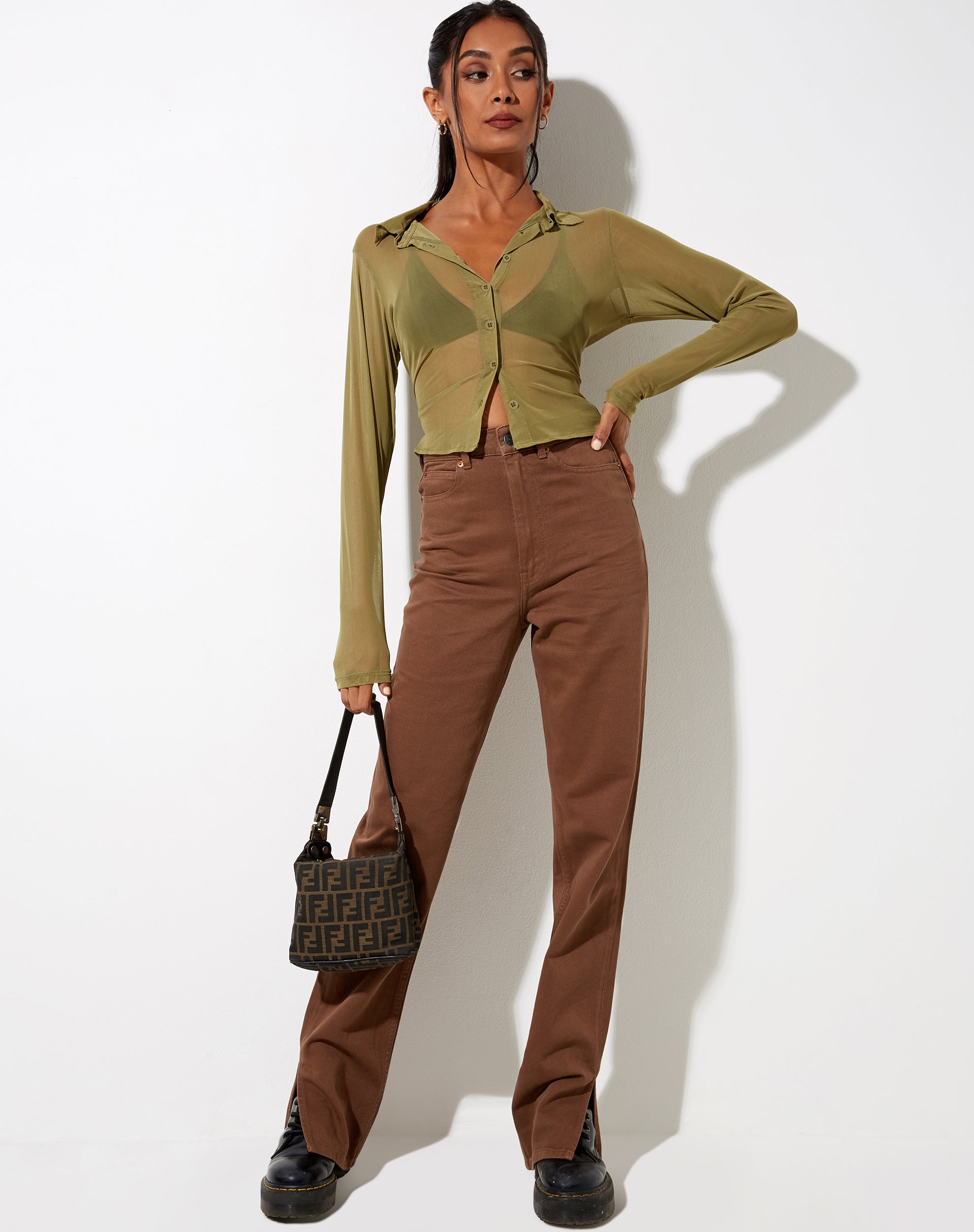 Image von Kelly Shirt in Mesh Olive