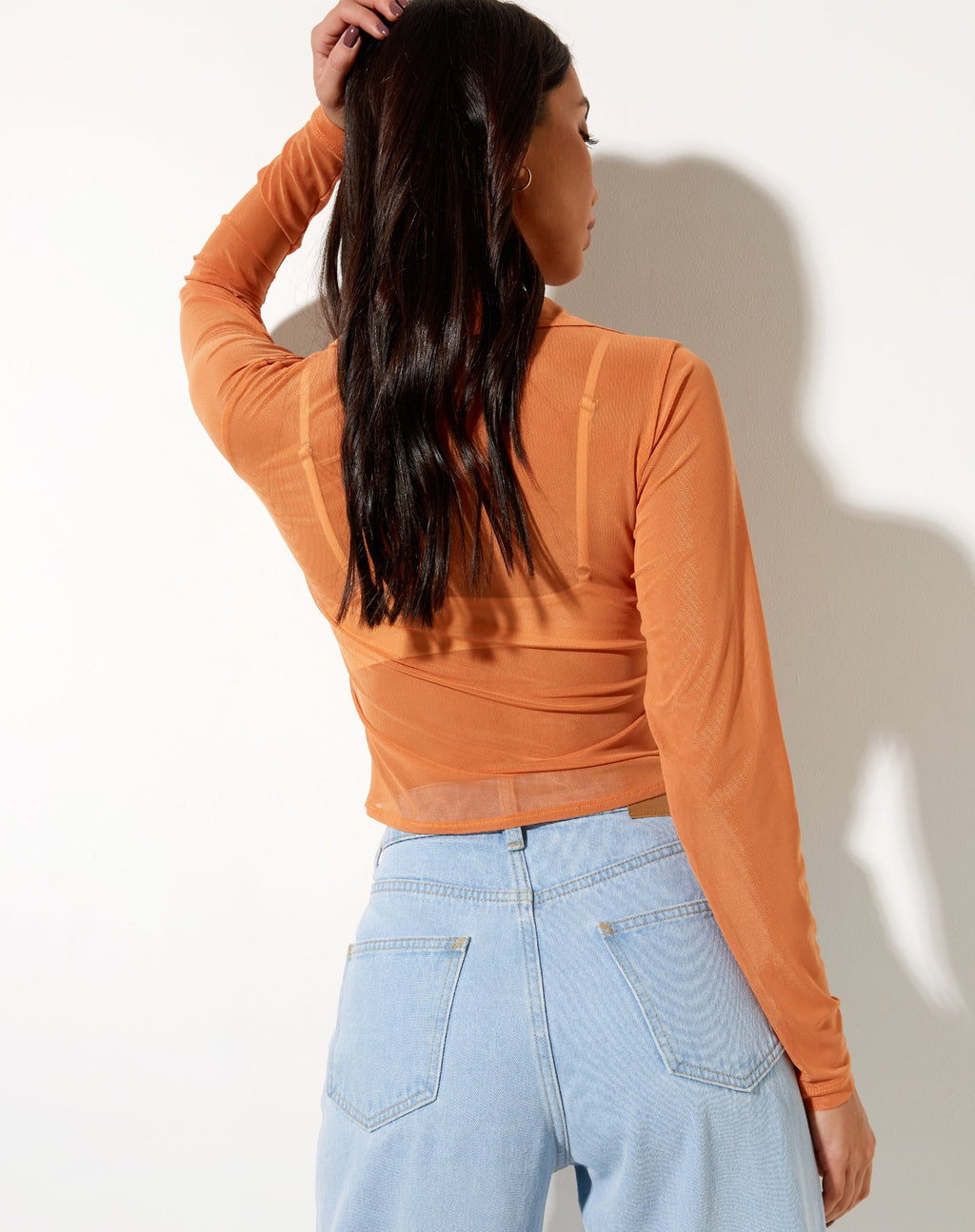 Kelly Hemd aus Mesh Orange