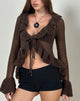 Bild von Kendra Ruffle Cardigan in Schokoladenbraun