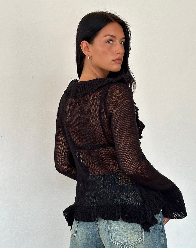 Bild von Kendra Ruffle Cardi in Schwarz