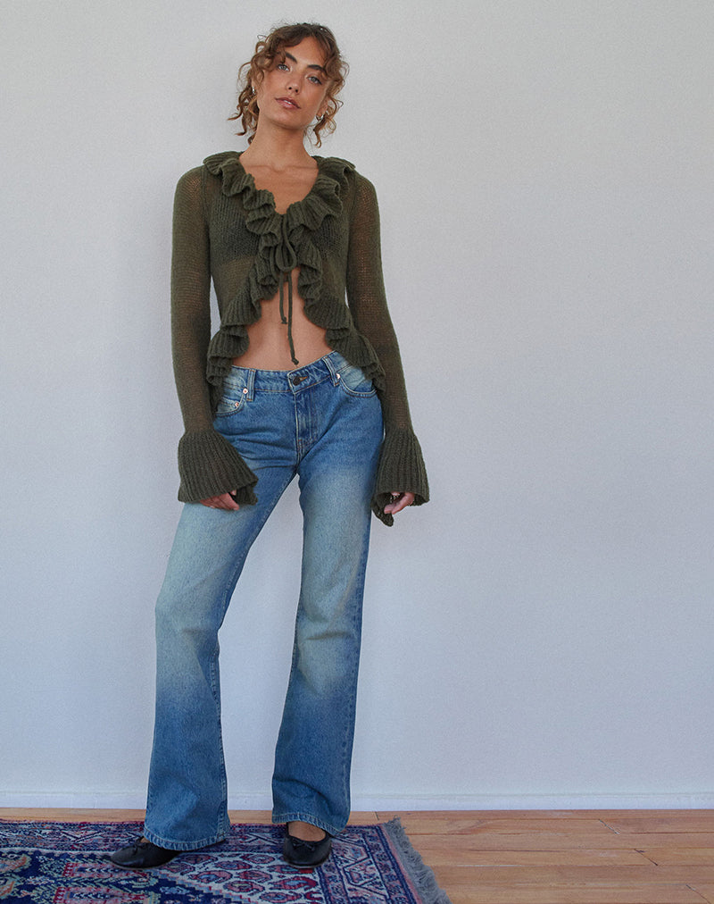 Bild von Kendra Ruffle Cardi in Khaki
