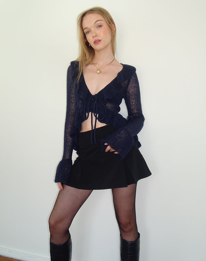 Bild von Kendra Ruffle Cardi in Marineblau
