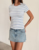 Image of Kenichi Top aus blau-weiß gestreiftem Jersey