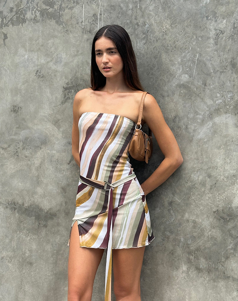 Kevsra Bandeau-Minikleid aus Mesh Wiggle Sunset