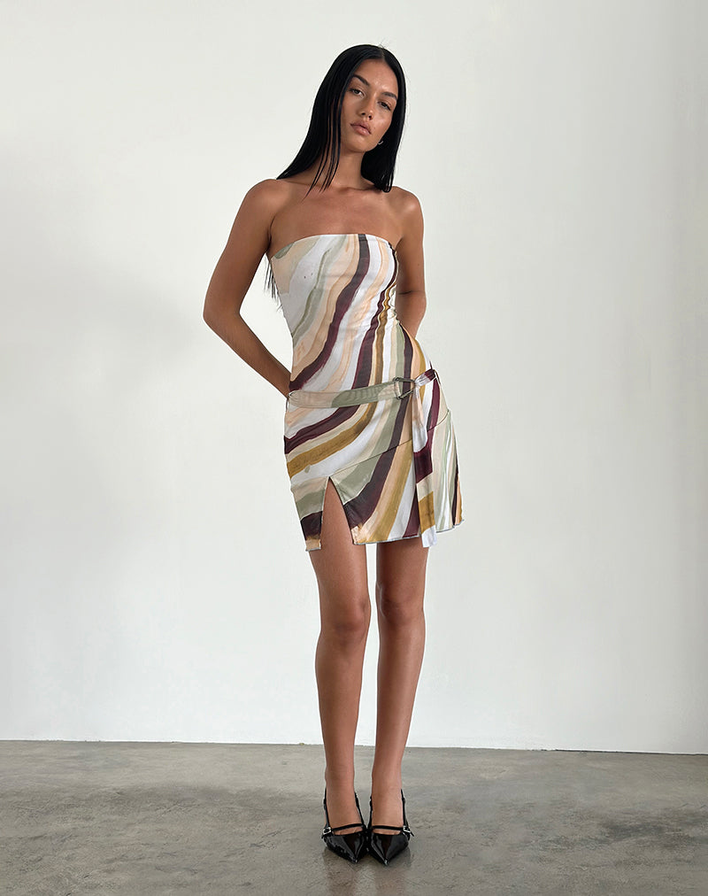 Bild von Kevsra Bandeau-Minikleid aus Mesh Wiggle Sunset
