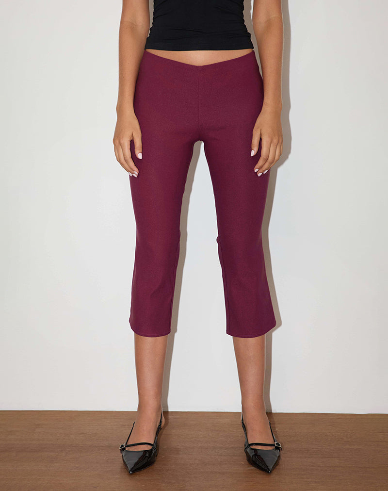 Image of Kila Capri-Hose in Tailoring Burgundy