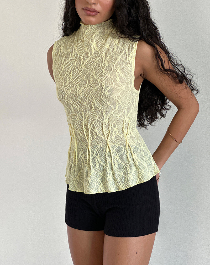 Kimbra Top in strukturiertem Gelb