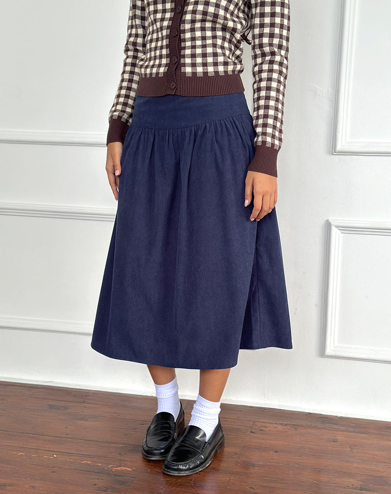 Kiranila Midirock aus Baby Cord Tinte Blau