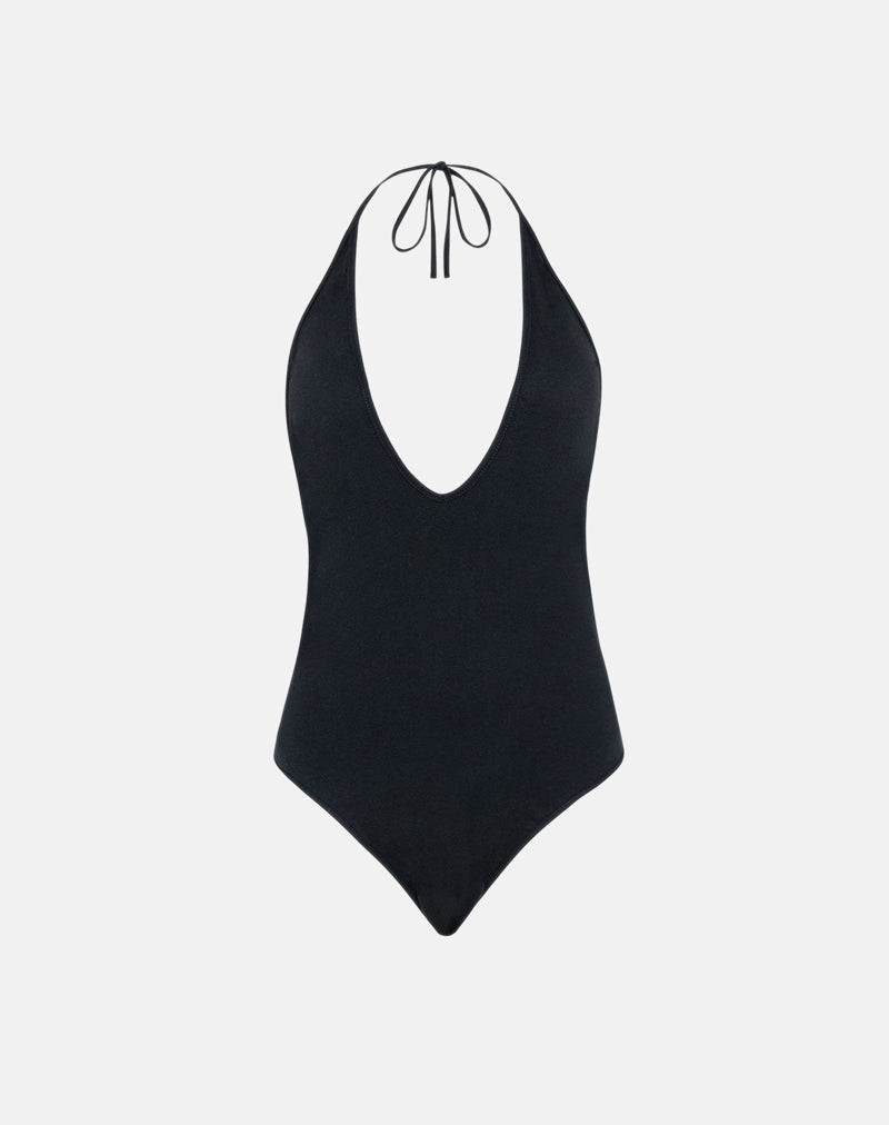 Kitty Tiefliegender Bodysuit in Schwarz