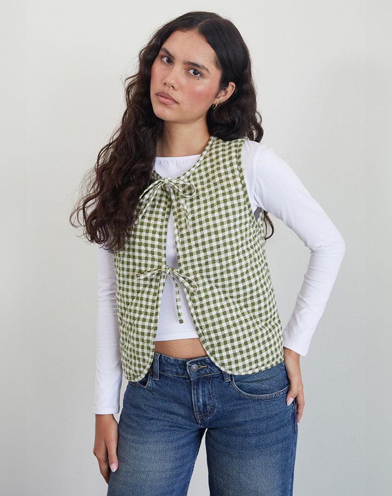 Bild von Kitza Weste in Olive Gingham