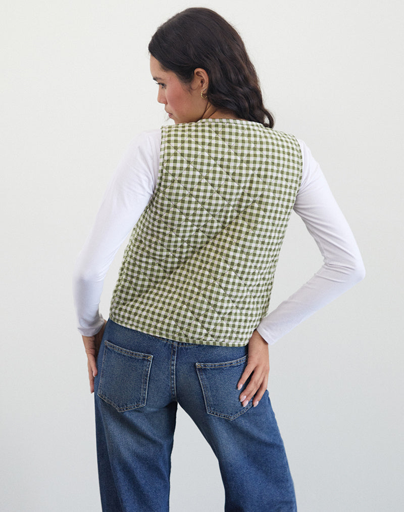 Bild von Kitza Weste in Olive Gingham