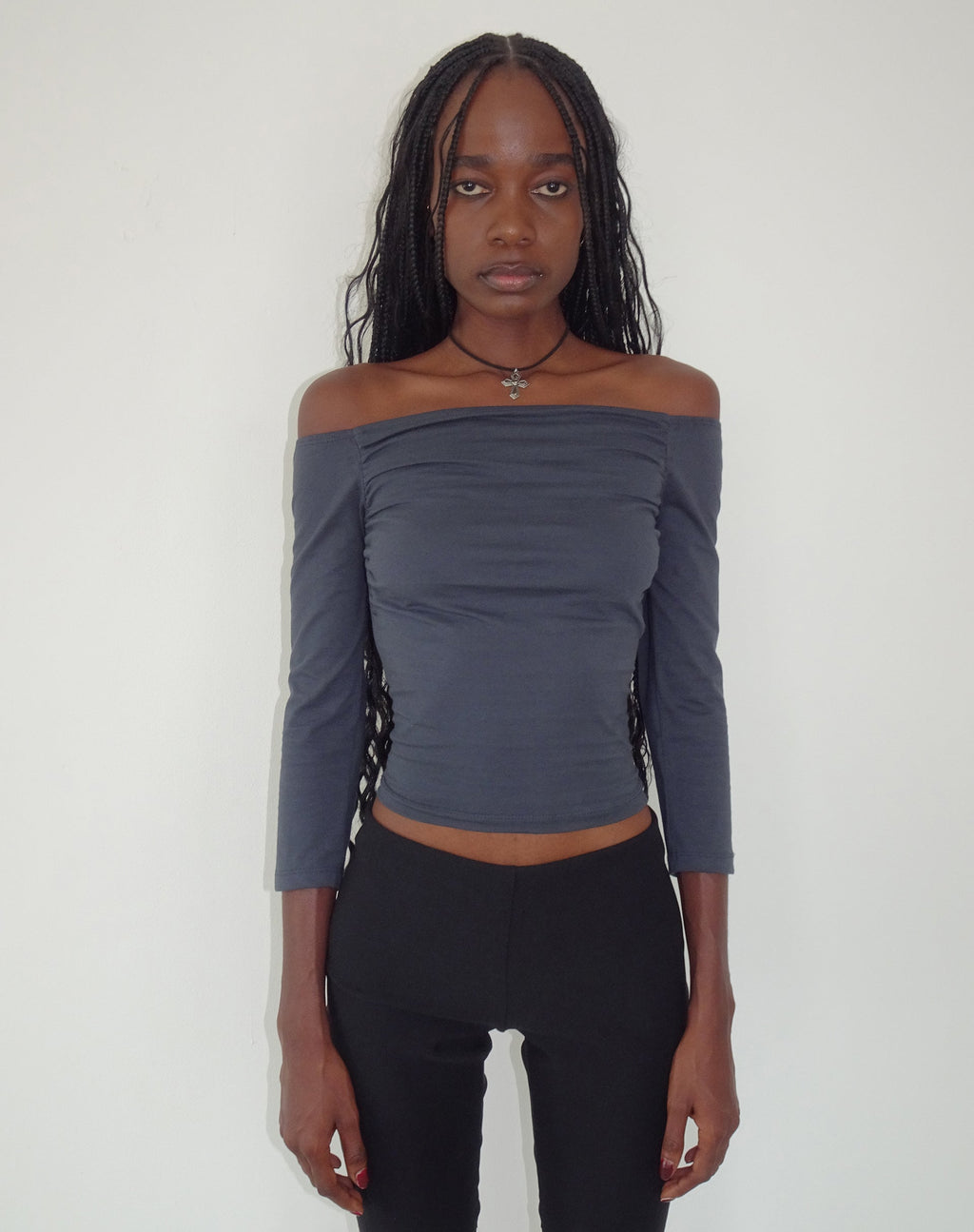 Koby Schulternahes Bardot-Top in Ocean Storm