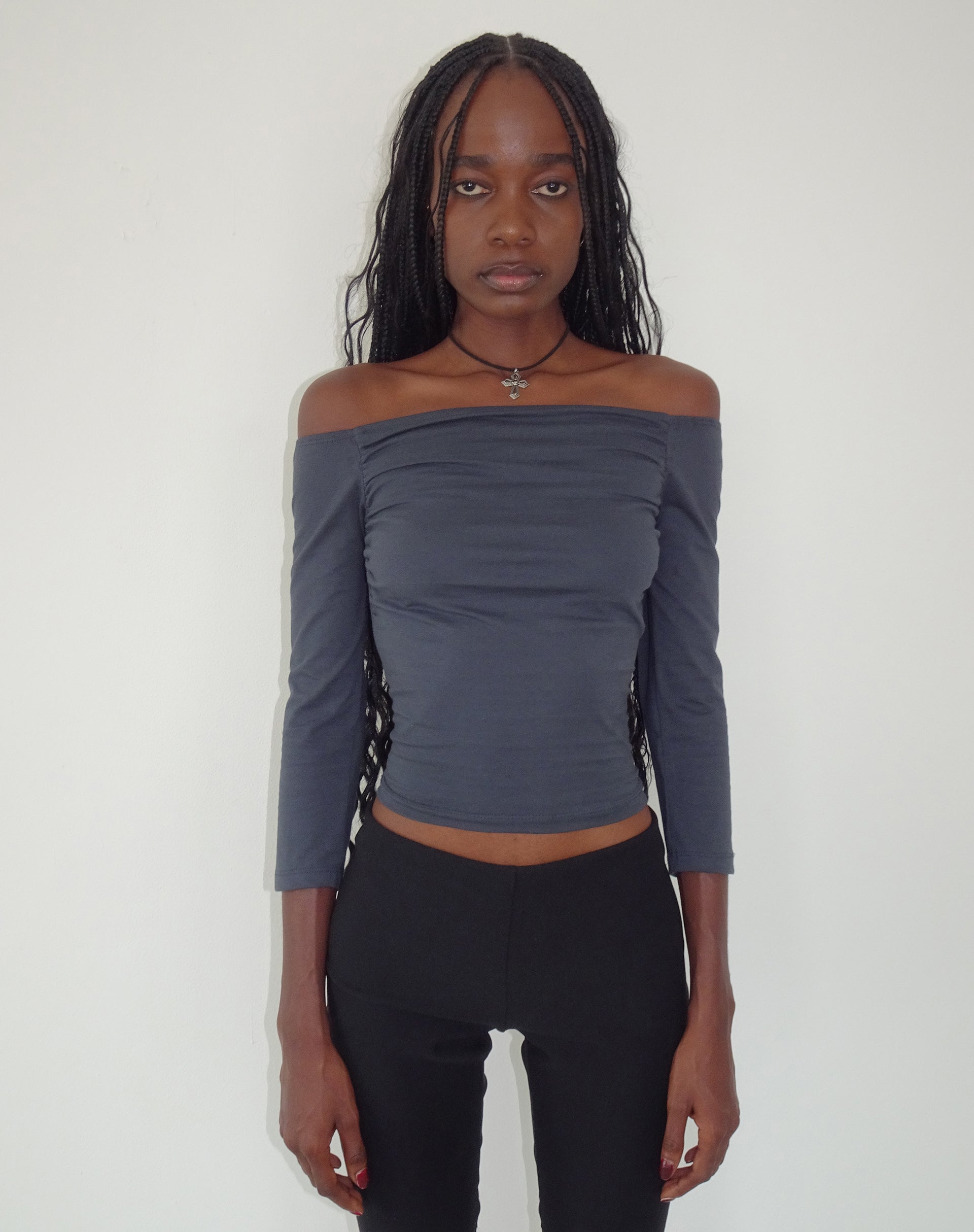 Bild von Koby Off Shoulder Bardot Top in Ocean Storm