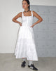 Image of Koizumi Gestuftes Maxikleid aus Popeline Weiß