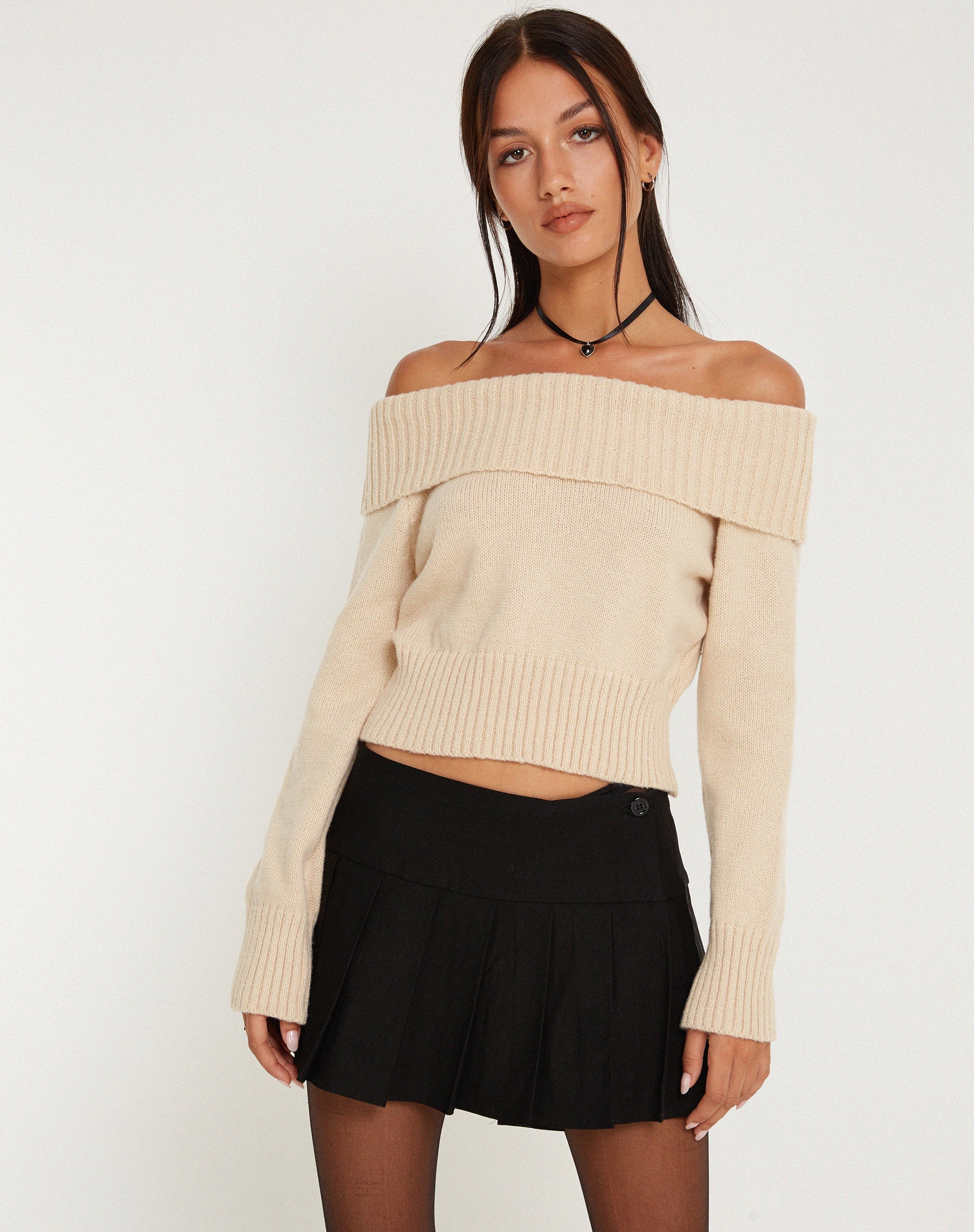Bild von Koriya Bardot Top in Birke Creme