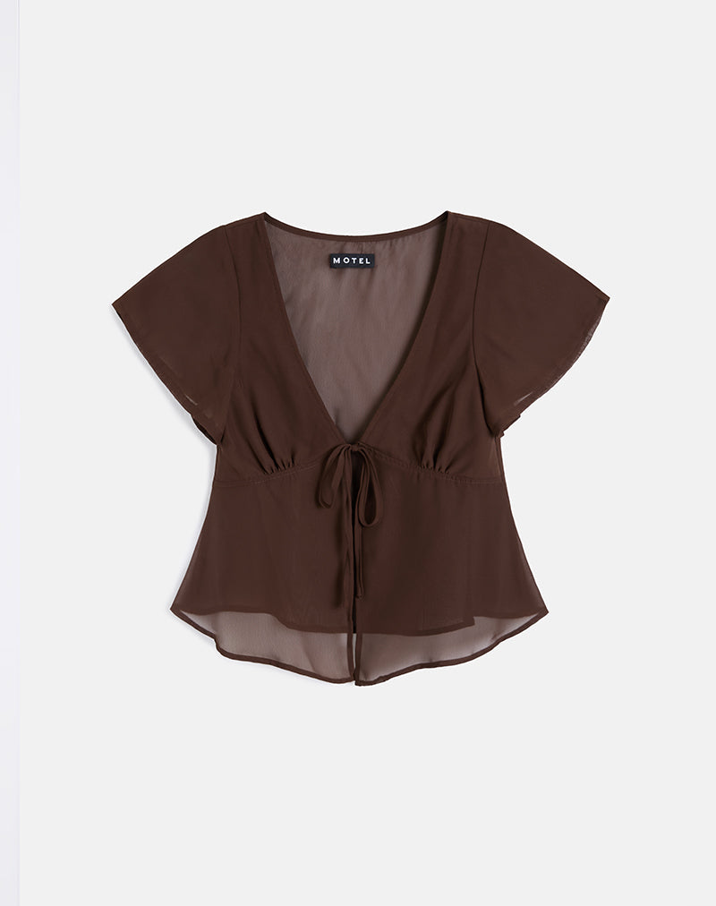 Image of Kota Chiffon Blusenoberteil in Braun