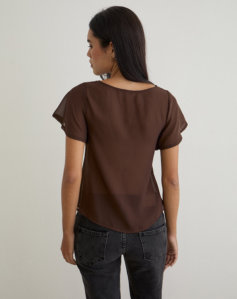 Image of Kota Chiffon Blusenoberteil in Braun
