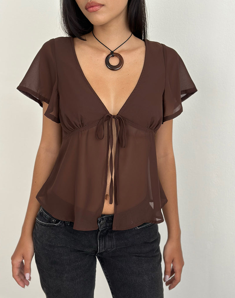 Image of Kota Chiffon Blusenoberteil in Braun
