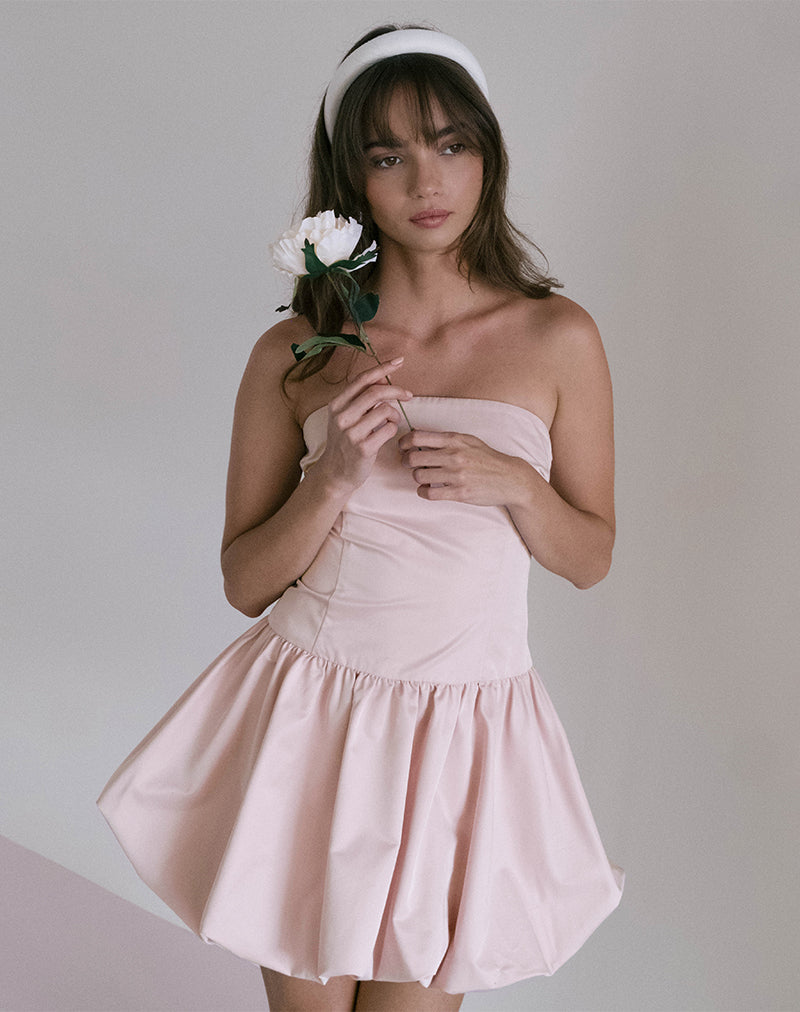 Krayofa Puffball-Minikleid in Babyrosa