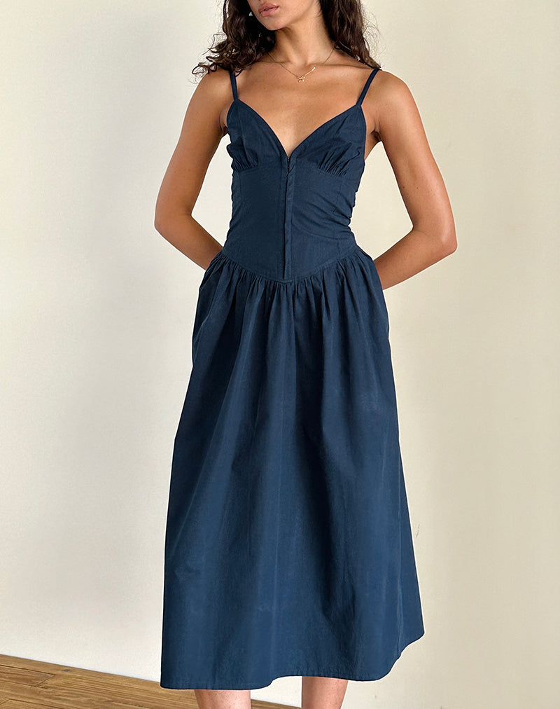 Bild von Krista Maxikleid aus Popeline Navy