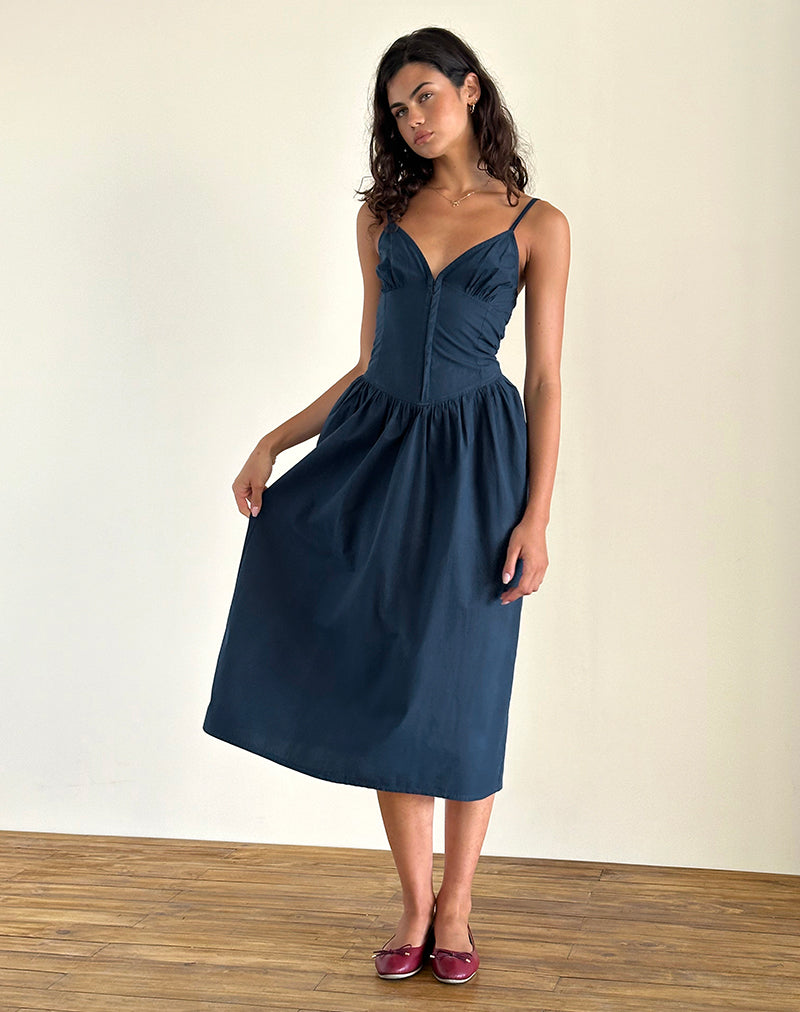 Bild von Krista Maxikleid aus Popeline Navy