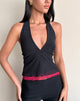 Image of Kubra Neckholder-Top aus Mesh Schwarz und Rot