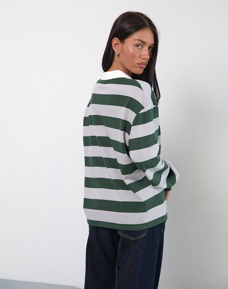 Image of Kumara Rugby Shirt in Grün, Khaki und Weiß