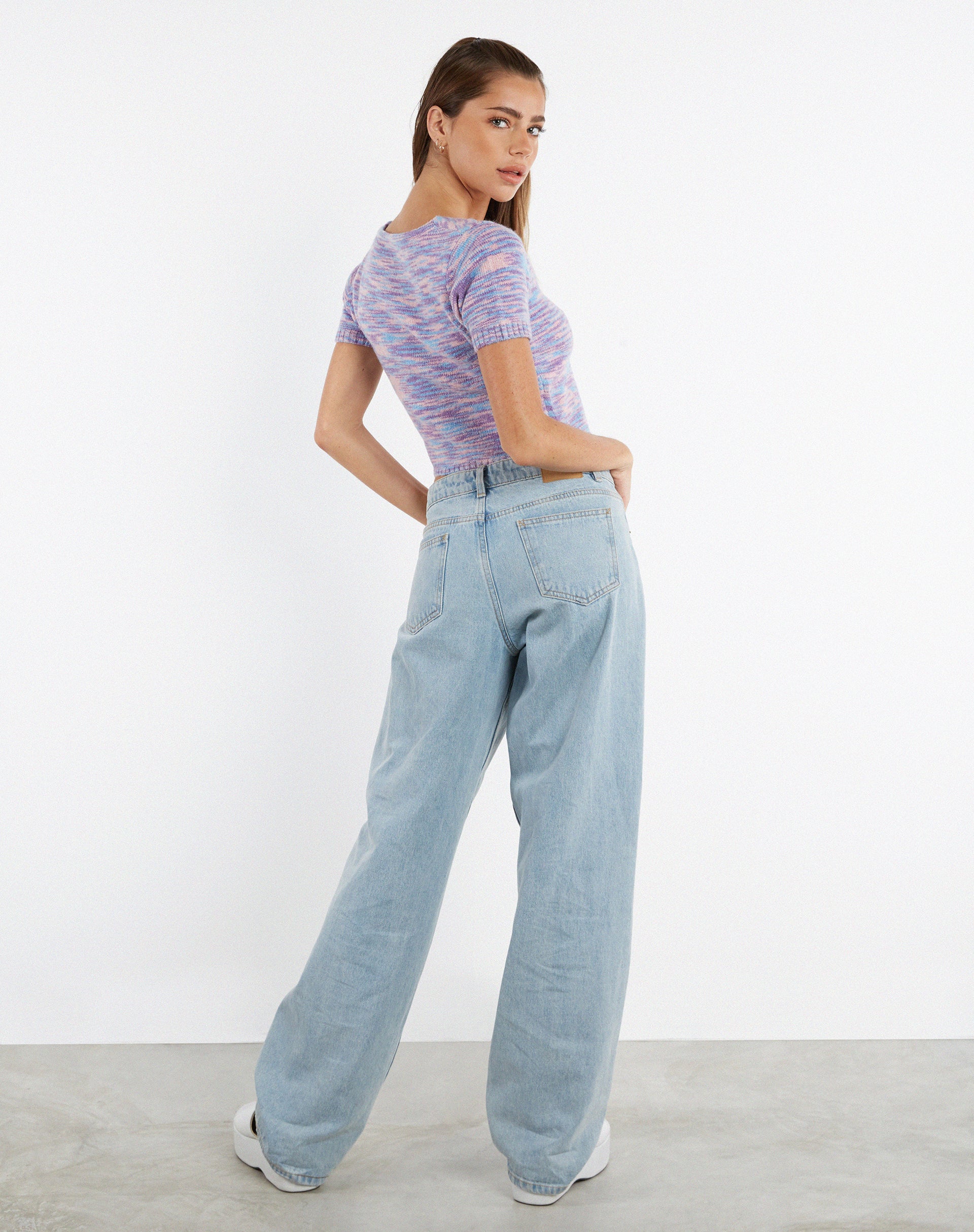 Bild von MOTEL X JACQUIE Kusha Crop Top in Mix Space Dye Knit Lilac
