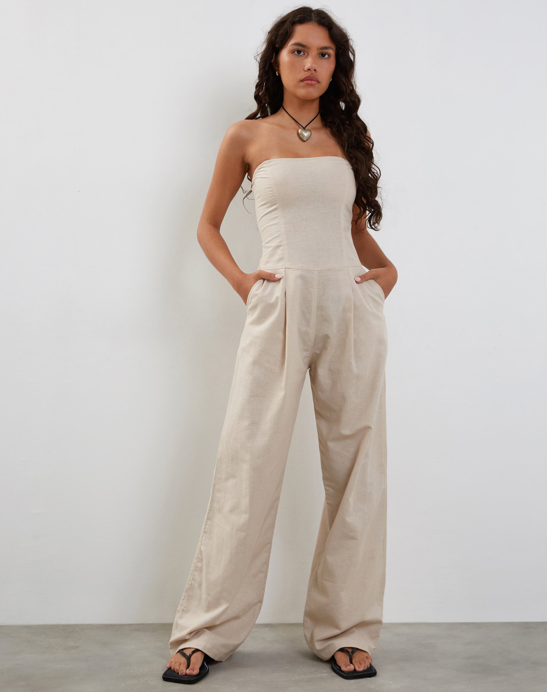 Image of Kyaria Bandeau-Overall in Ecru