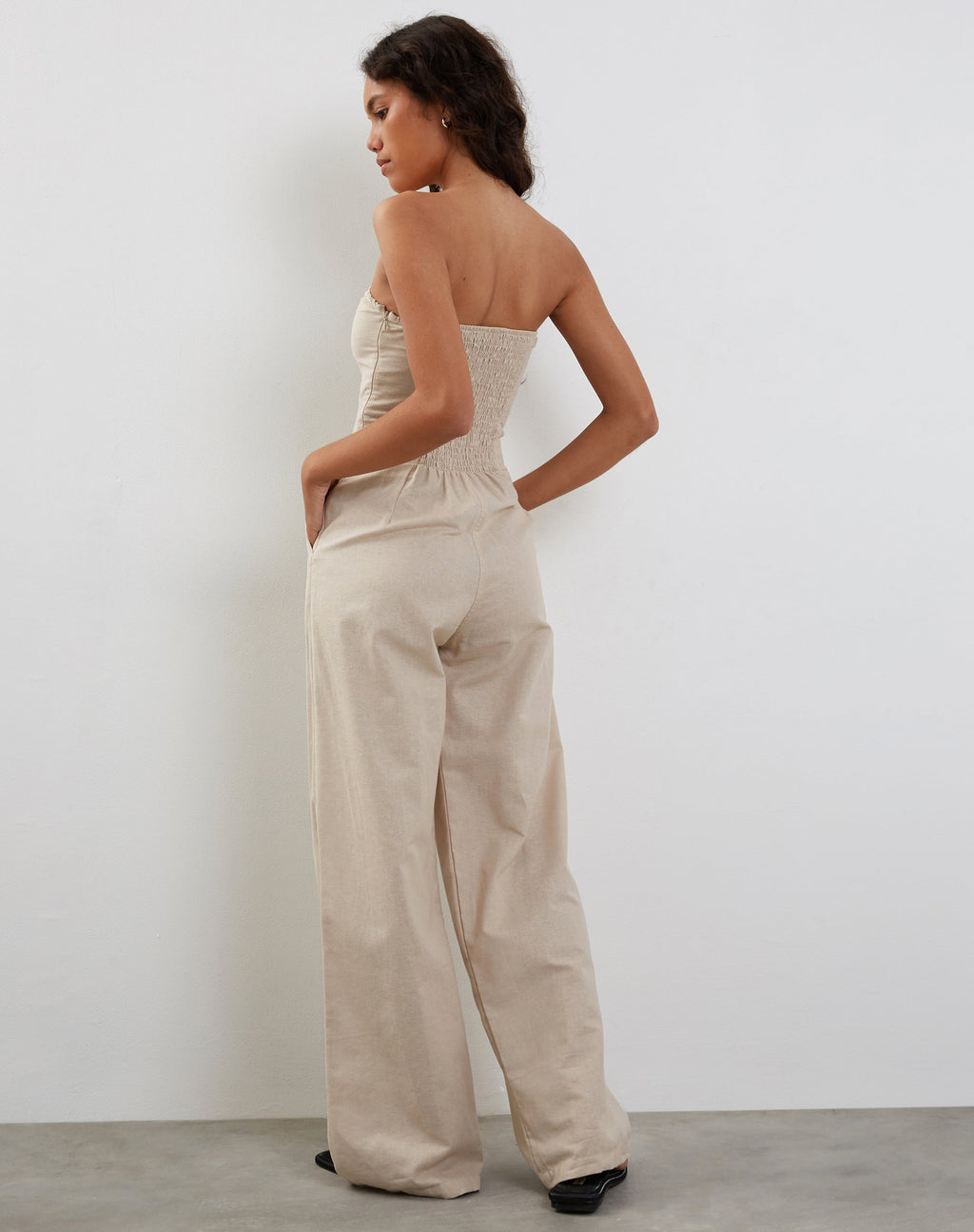 Kyaria Bandeau-Overall in Ecru