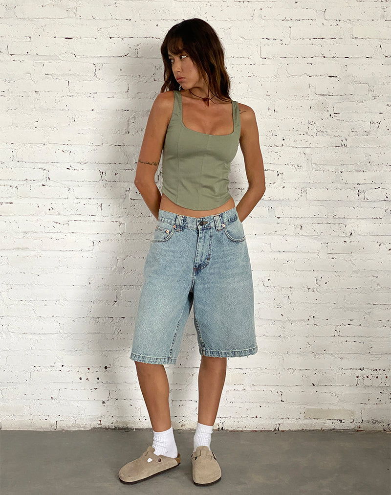 Bild von Low Rise Skater Short in Bleach Denim
