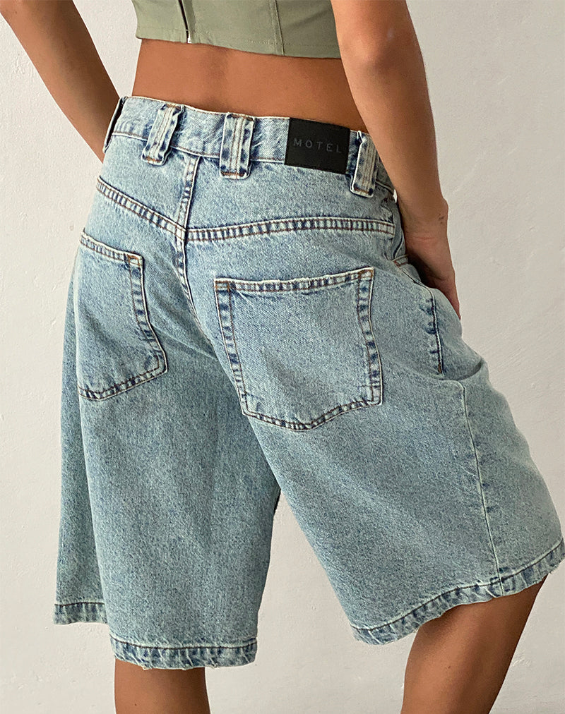 Bild von Low Rise Skater Short in Bleach Denim