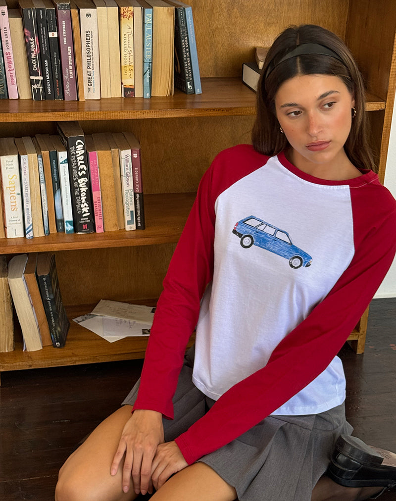 Bild von Kyiato Top in Adrenaline Red Car Print