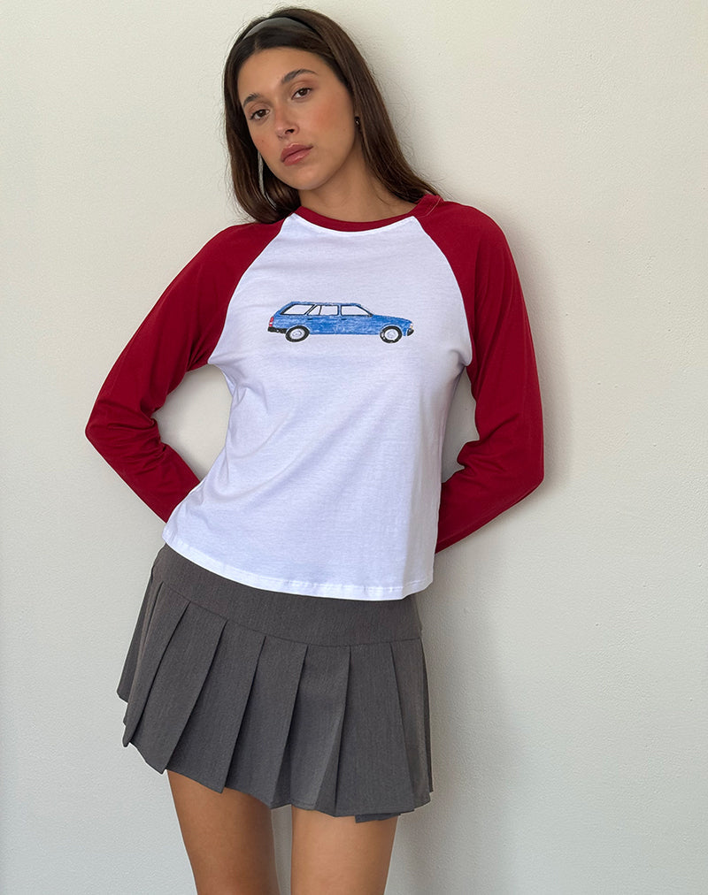 Kyiato Top in Adrenalin Rot Auto Druck