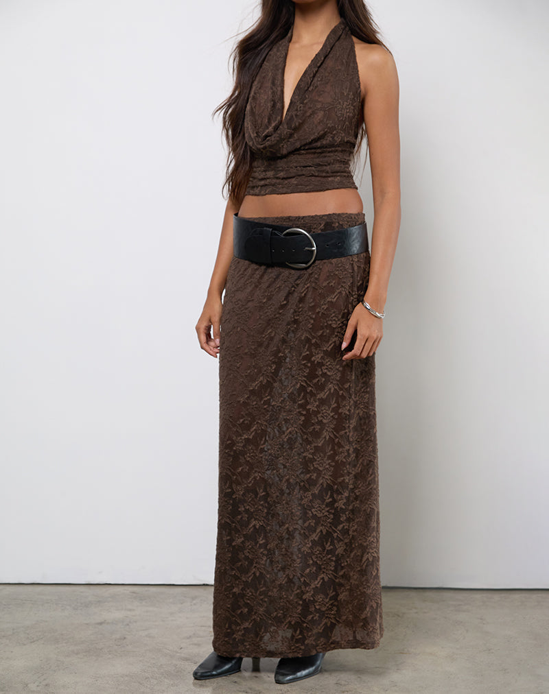 Image of Tulus Rock aus Jacquard-Strick Dunkelbraun