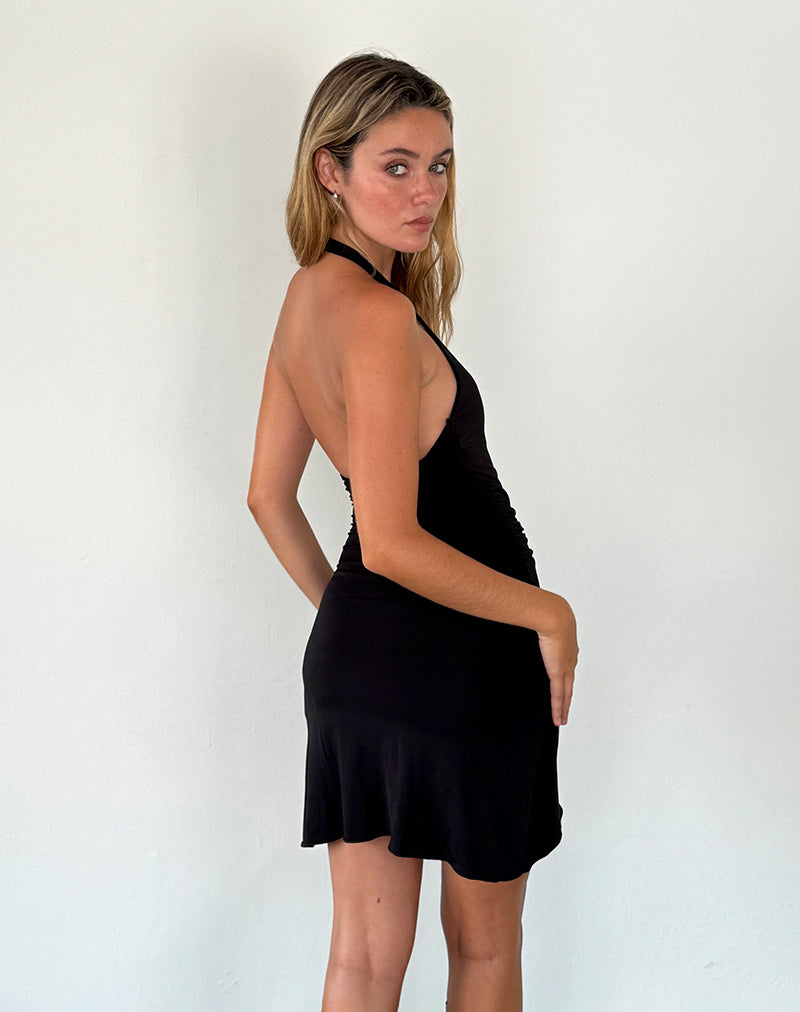 Image of Kyrie Wickelkleid mit Neckholder in Slinky Black