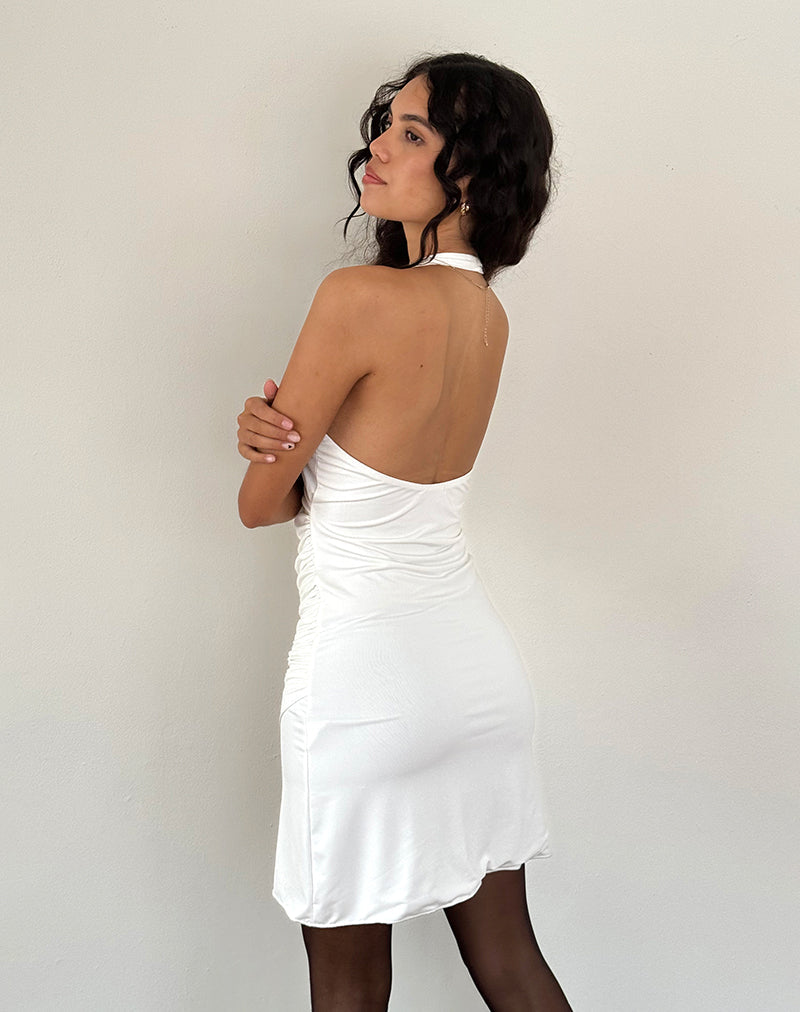 Bild von Kyrie Wickelkleid mit Neckholder in Slinky Ivory