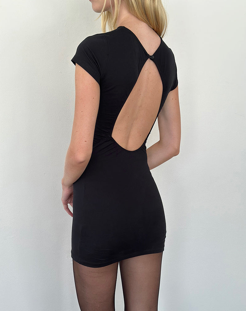 Kyuki Minikleid aus schwarzem Lycra