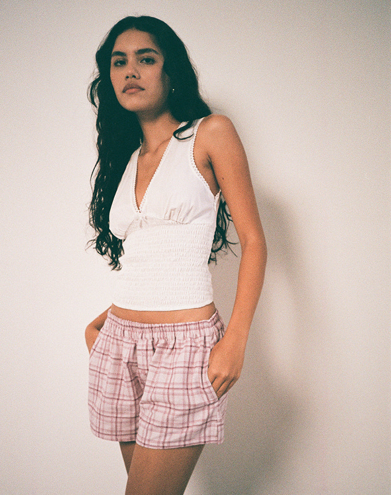 Laboxe Short in Basic Schottenkaro Rosa