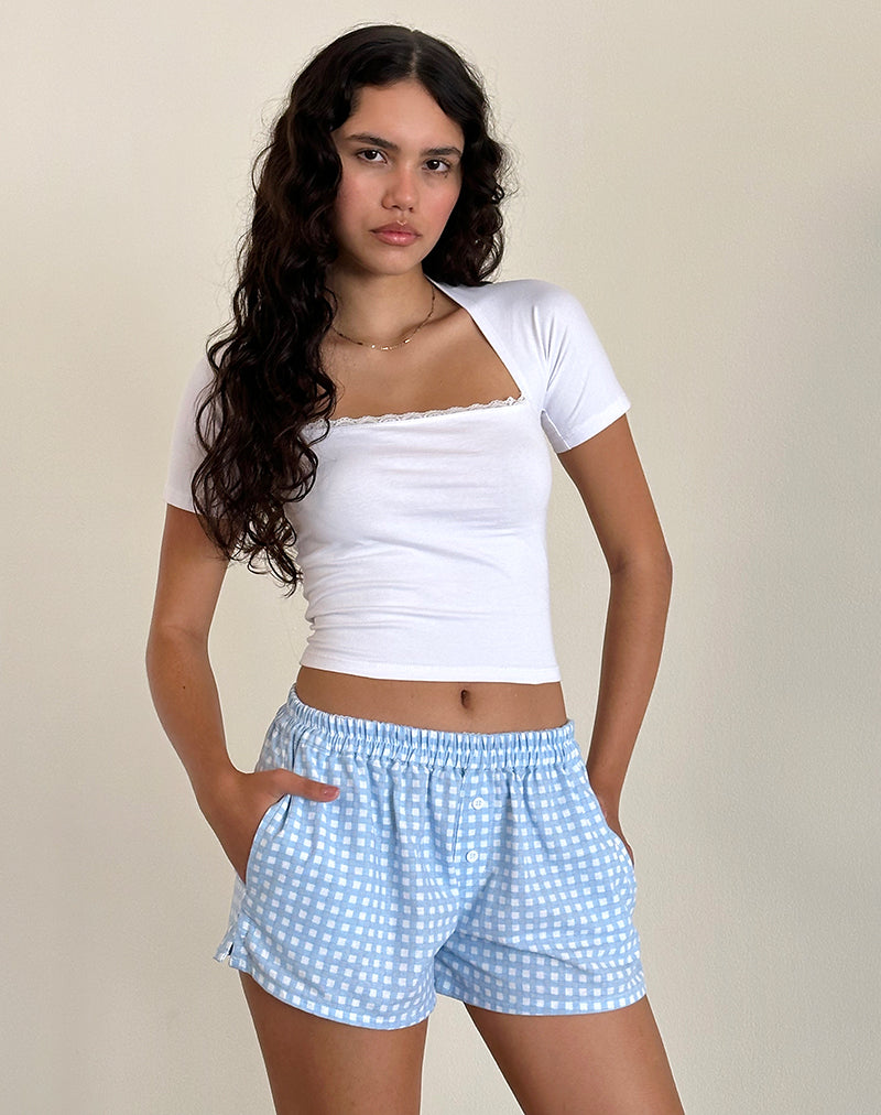 Laboxe Boxershorts aus blauem Gingham