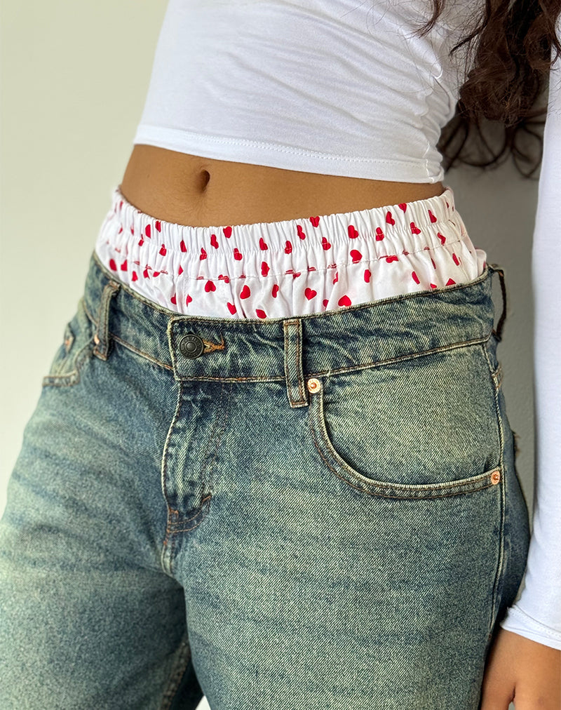 Laboxe Boxershorts in Weiß-Rot-Herz
