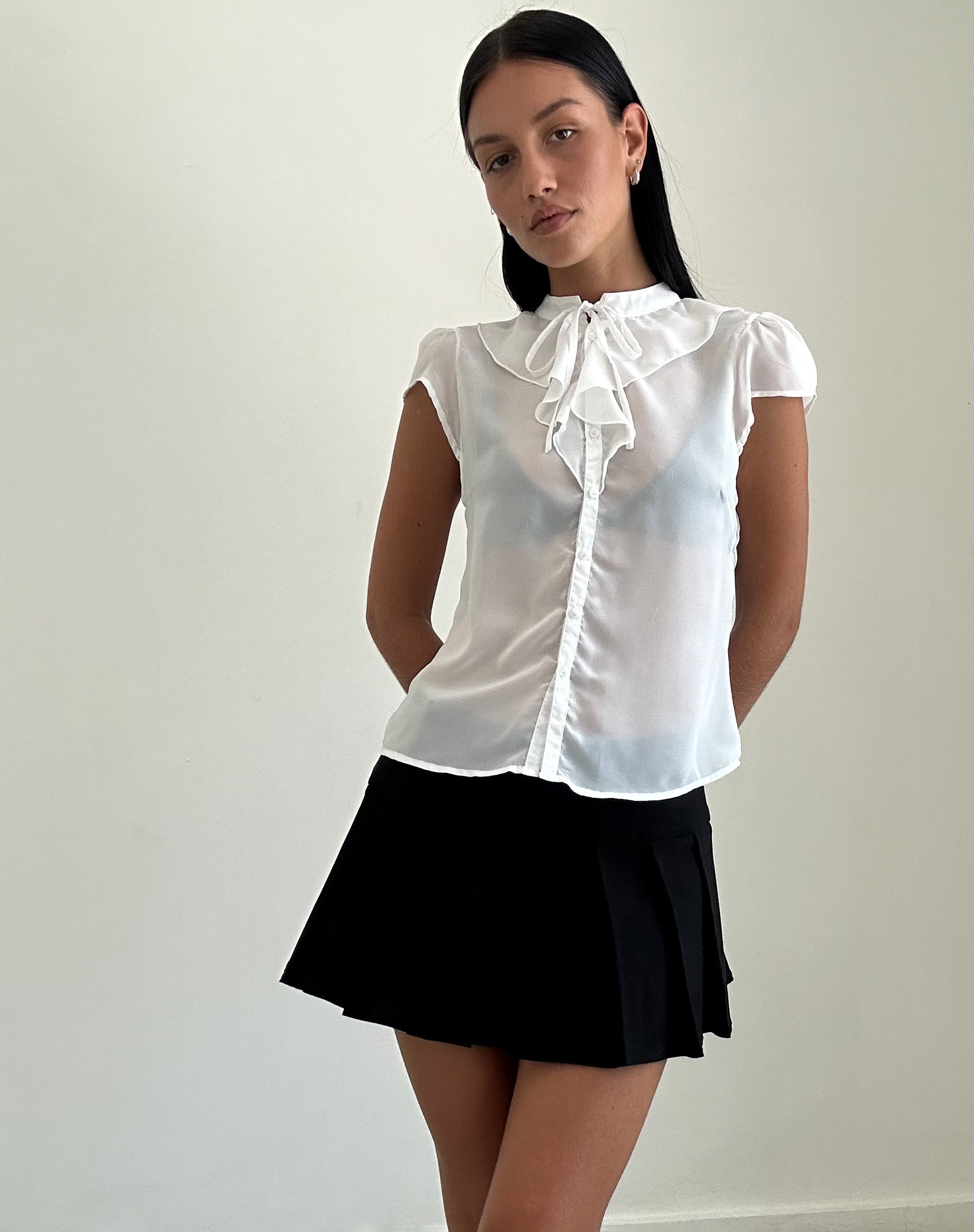 Image von Lada Bluse aus weißem Chiffon
