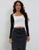 Image of Ladri Shrug Top aus schwarzem Lycra